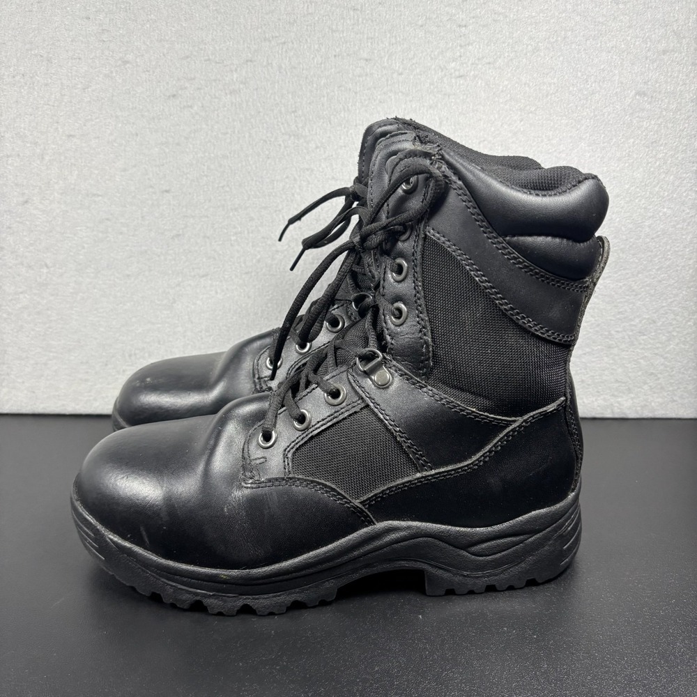 Brahma Black Swat Steel Toe Leather Work Combat Boots Men's 8W Lace Up Military